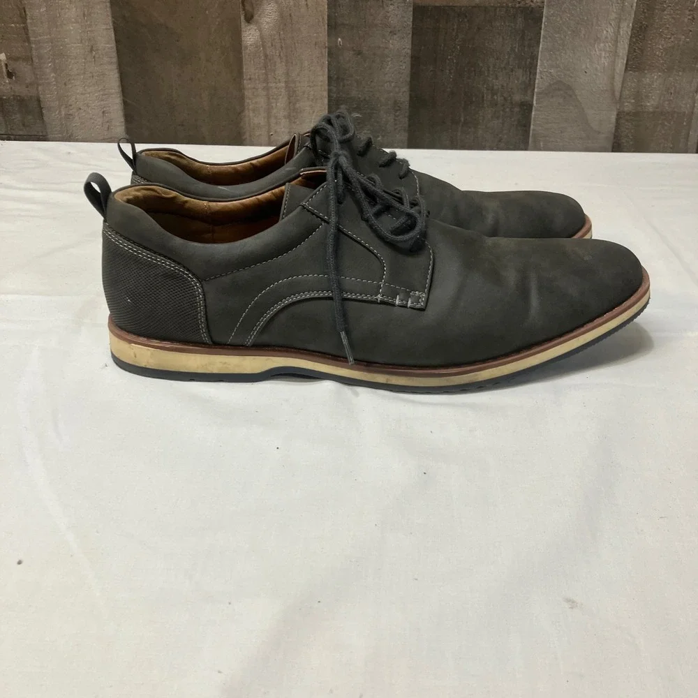 Madden NYC Mens Grey Lace Up Casual Derby Shoes Size 12 Streetwear Smart Casual
